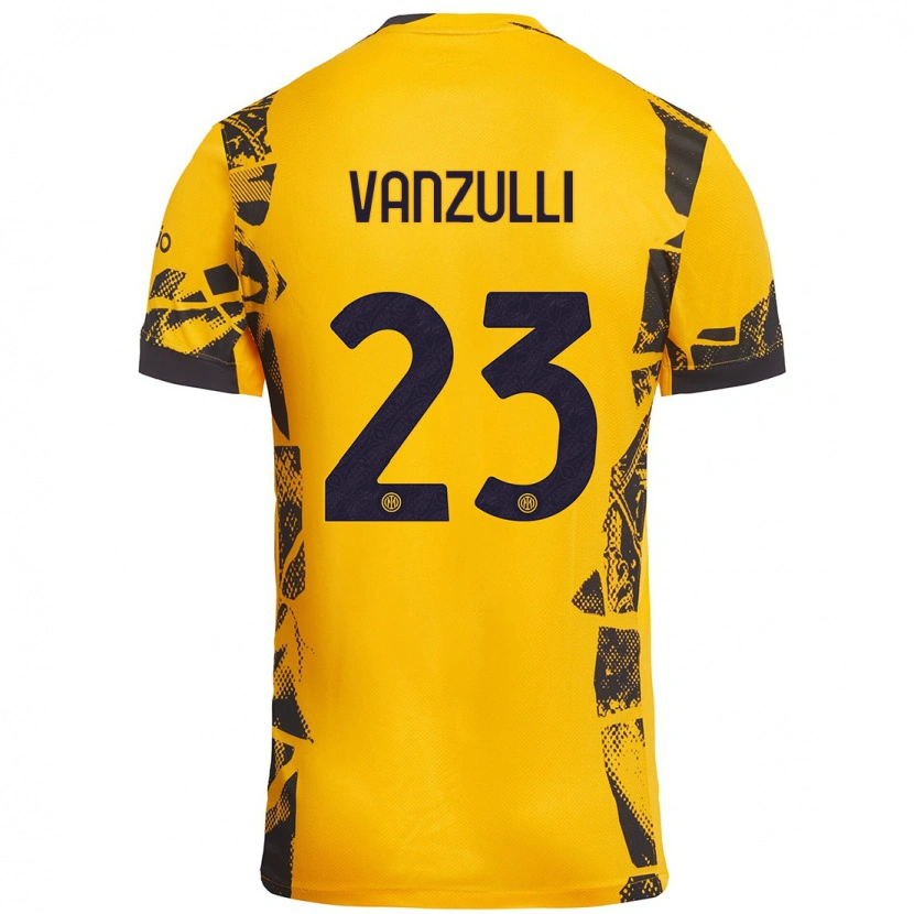 DanxenメンズMarco Vanzulli#23ゴールド ブラックサードユニフォームシャツ2024/25ジャージーユニフォーム