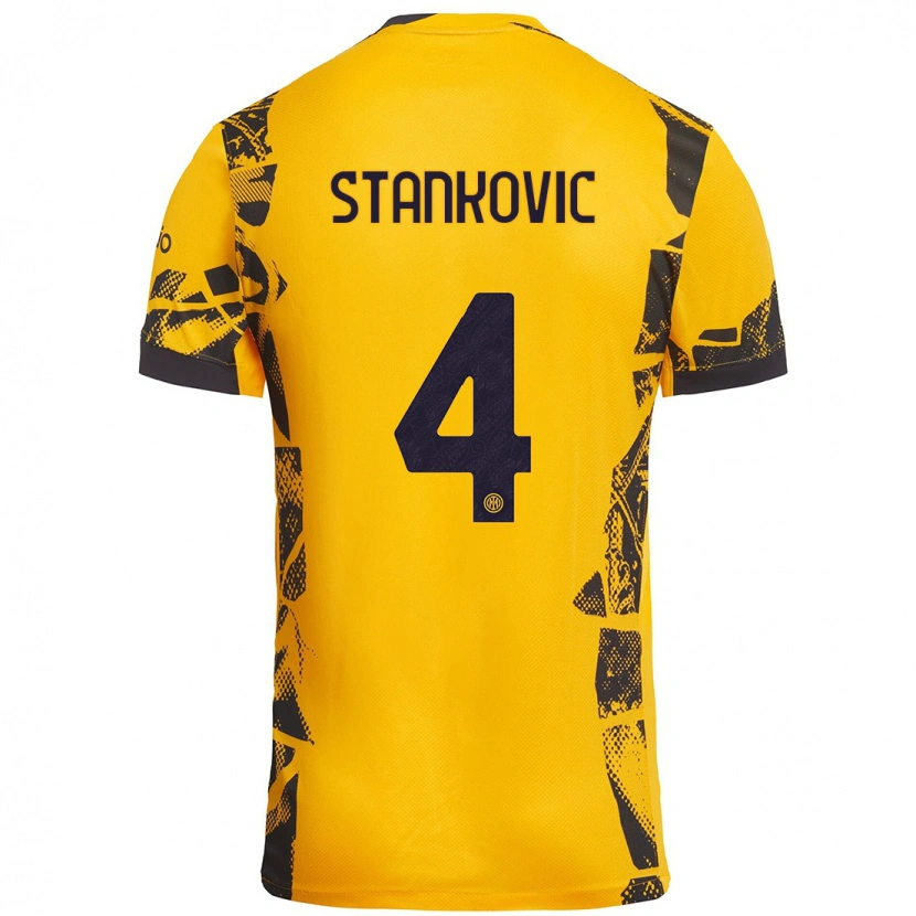 Danxenメンズアレクサンダル・スタンコヴィッチ#4ゴールド ブラックサードユニフォームシャツ2024/25ジャージーユニフォーム