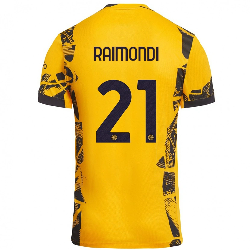Danxenメンズパオロ・ライモンディ#21ゴールド ブラックサードユニフォームシャツ2024/25ジャージーユニフォーム