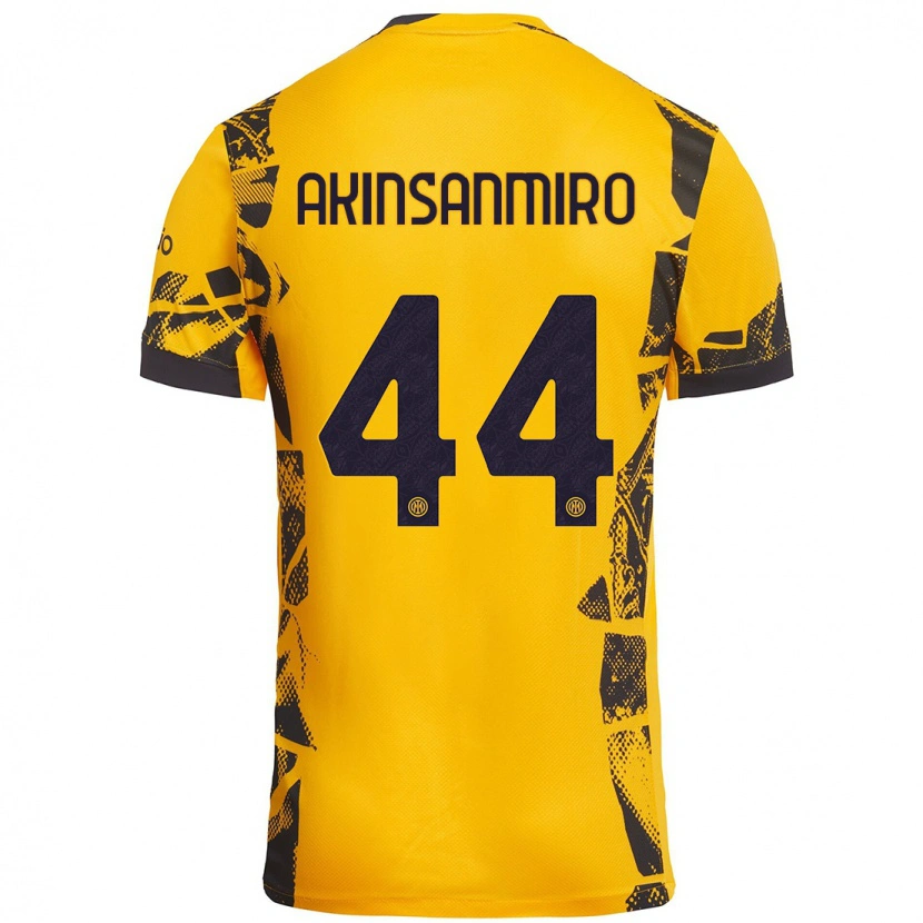 Danxenメンズエベネザー・アキンサンミロ#44ゴールド ブラックサードユニフォームシャツ2024/25ジャージーユニフォーム