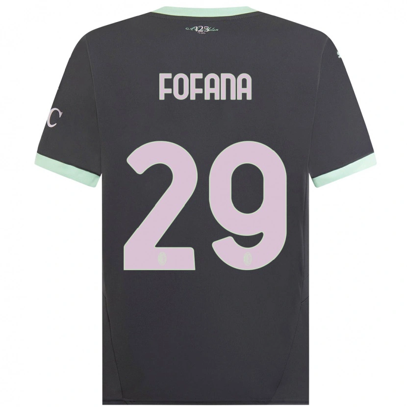 Danxenメンズユスフ・フォファナ#29グレーサードユニフォームシャツ2024/25ジャージーユニフォーム