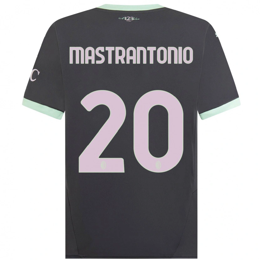 Danxenメンズダヴィデ・マストラントニオ#20グレーサードユニフォームシャツ2024/25ジャージーユニフォーム