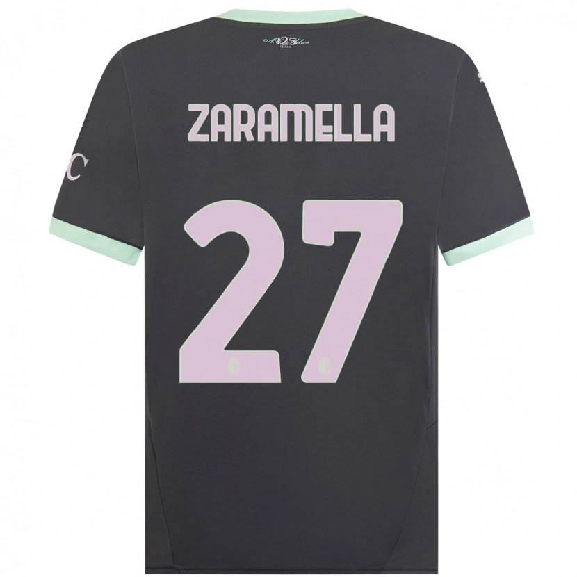 DanxenメンズMattia Zaramella#27グレーサードユニフォームシャツ2024/25ジャージーユニフォーム