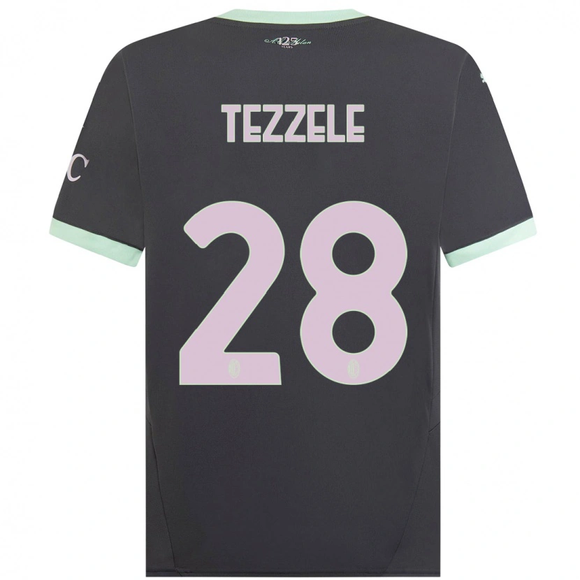 Danxenメンズマッテオ・テゼル#28グレーサードユニフォームシャツ2024/25ジャージーユニフォーム
