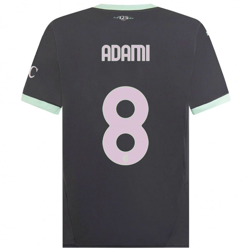 Danxenメンズグレタ・アダミ#8グレーサードユニフォームシャツ2024/25ジャージーユニフォーム