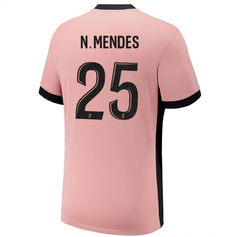 Danxenメンズヌーノ・メンデス#25ラストピンクサードユニフォームシャツ2024/25ジャージーユニフォーム
