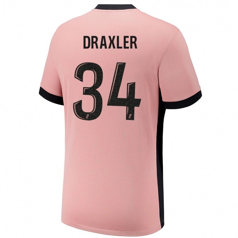 Danxenメンズユリアン・ドラクスラー#34ラストピンクサードユニフォームシャツ2024/25ジャージーユニフォーム