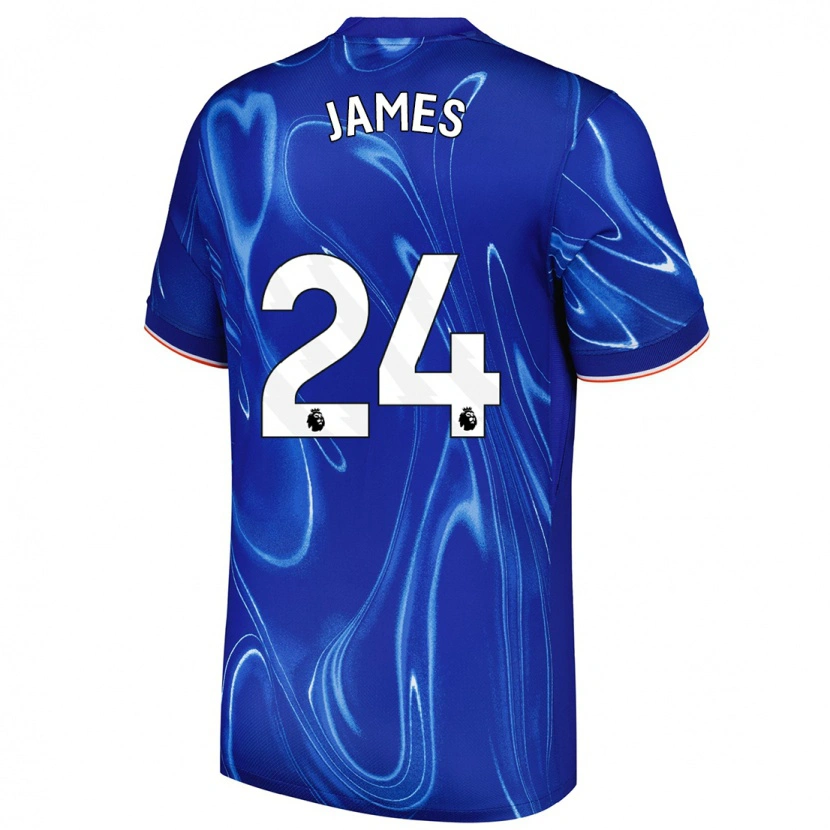 Danxenレディースリース・ジェイムズ#24ブルーホワイトホームシャツ2024/25ジャージーユニフォーム