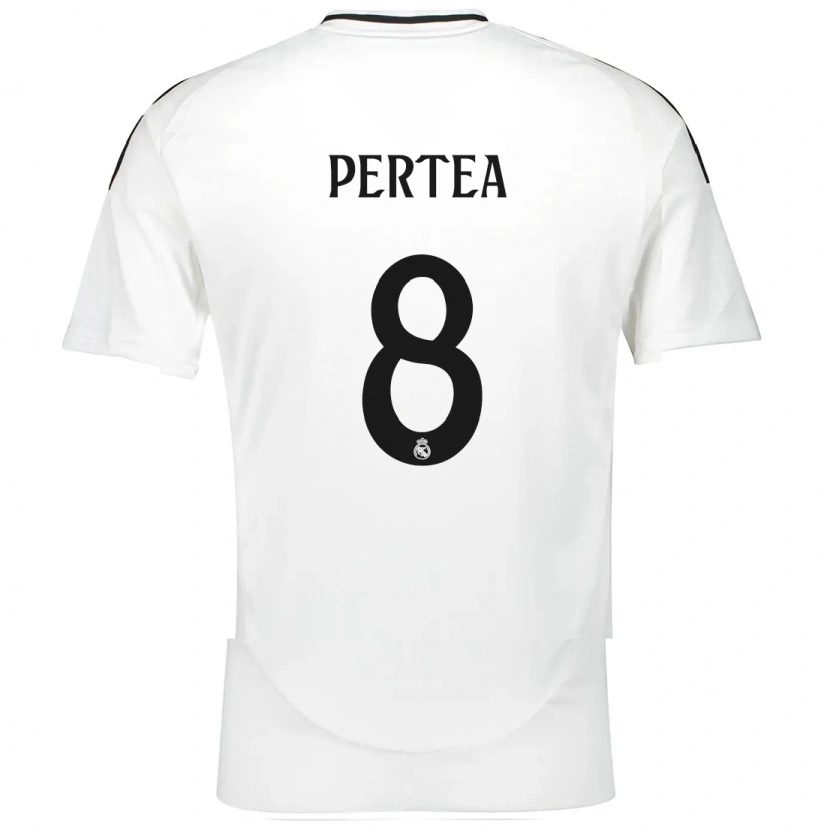 DanxenレディースRaul Pertea#8白ホームシャツ2024/25ジャージーユニフォーム