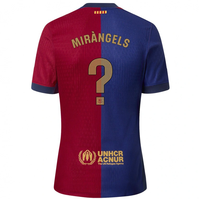 DanxenレディースXavi Miràngels#0青 赤ホームシャツ2024/25ジャージーユニフォーム