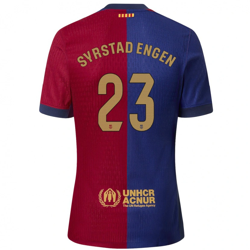 Danxenレディースイングリッド・シルスタッド・エンゲン#23青 赤ホームシャツ2024/25ジャージーユニフォーム
