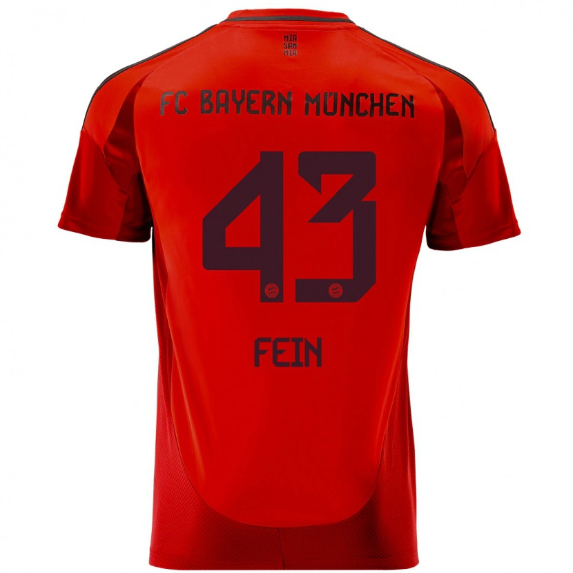 Danxenレディースアドリアン・ファイン#43赤ホームシャツ2024/25ジャージーユニフォーム