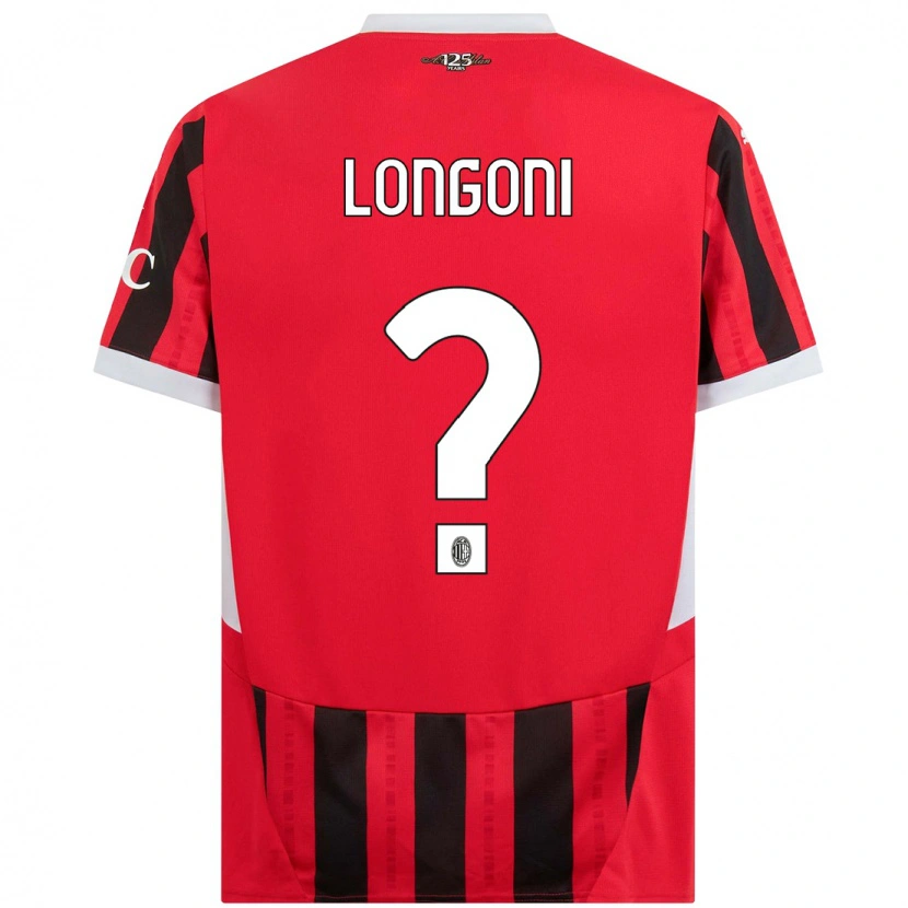 DanxenレディースAlessandro Longoni#0赤黒ホームシャツ2024/25ジャージーユニフォーム