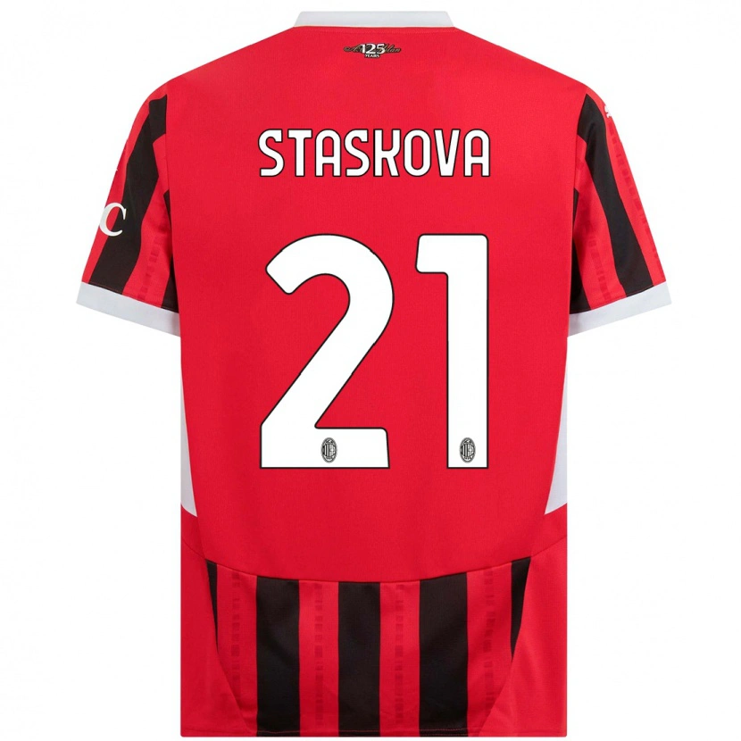 DanxenレディースAndrea Stašková#21赤黒ホームシャツ2024/25ジャージーユニフォーム