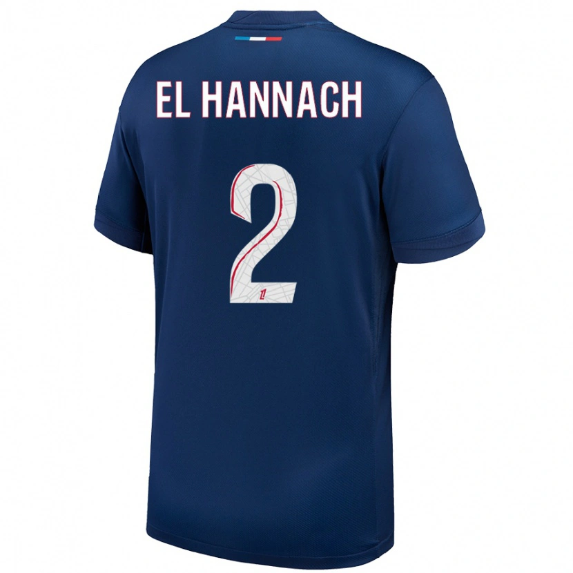 DanxenレディースNaoufel El Hannach#2ネイビーブルー ホワイトホームシャツ2024/25ジャージーユニフォーム