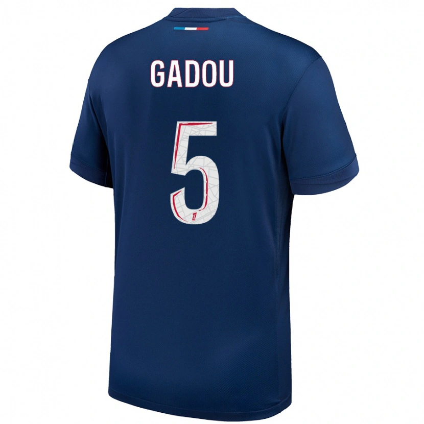 DanxenレディースJoane Gadou#5ネイビーブルー ホワイトホームシャツ2024/25ジャージーユニフォーム