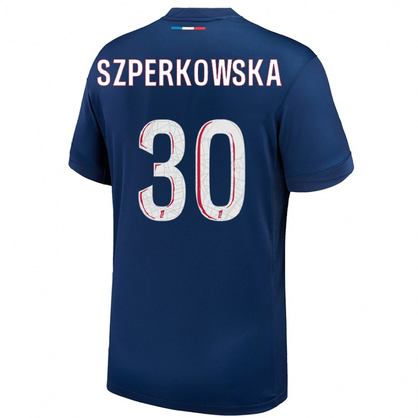 DanxenレディースOliwia Szperkowska#30ネイビーブルー ホワイトホームシャツ2024/25ジャージーユニフォーム
