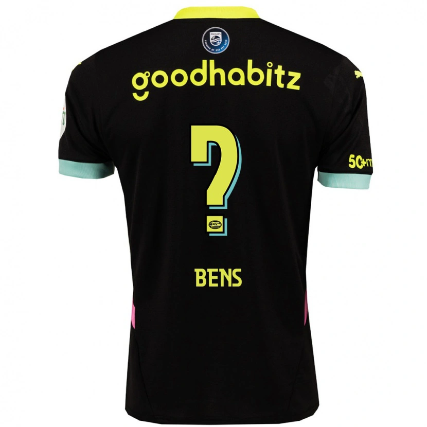 DanxenレディースTeun Bens#0黒 黄アウェイシャツ2024/25ジャージーユニフォーム