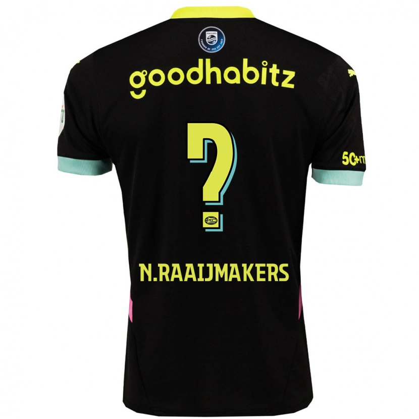 DanxenレディースNiels Raaijmakers#0黒 黄アウェイシャツ2024/25ジャージーユニフォーム