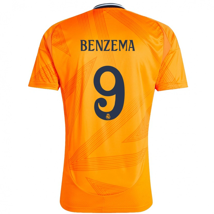 Danxenレディースカリム・ベンゼマ#9オレンジアウェイシャツ2024/25ジャージーユニフォーム