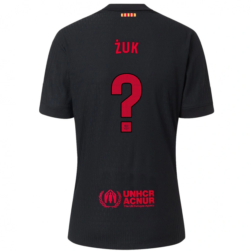 DanxenレディースMichał Żuk#0黒 赤アウェイシャツ2024/25ジャージーユニフォーム