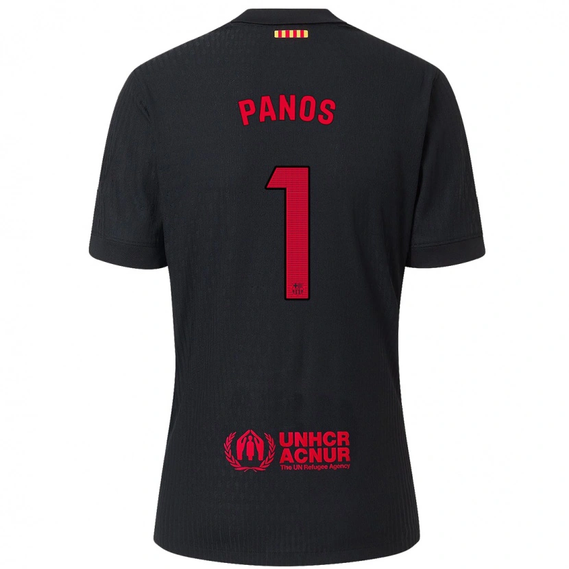 Danxenレディースサンドラ・パノス#1黒 赤アウェイシャツ2024/25ジャージーユニフォーム