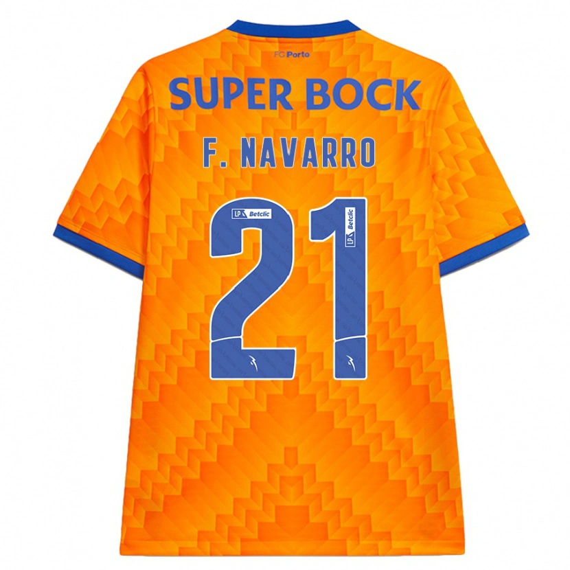 Danxenレディースフラン・ナバーロ#21オレンジアウェイシャツ2024/25ジャージーユニフォーム