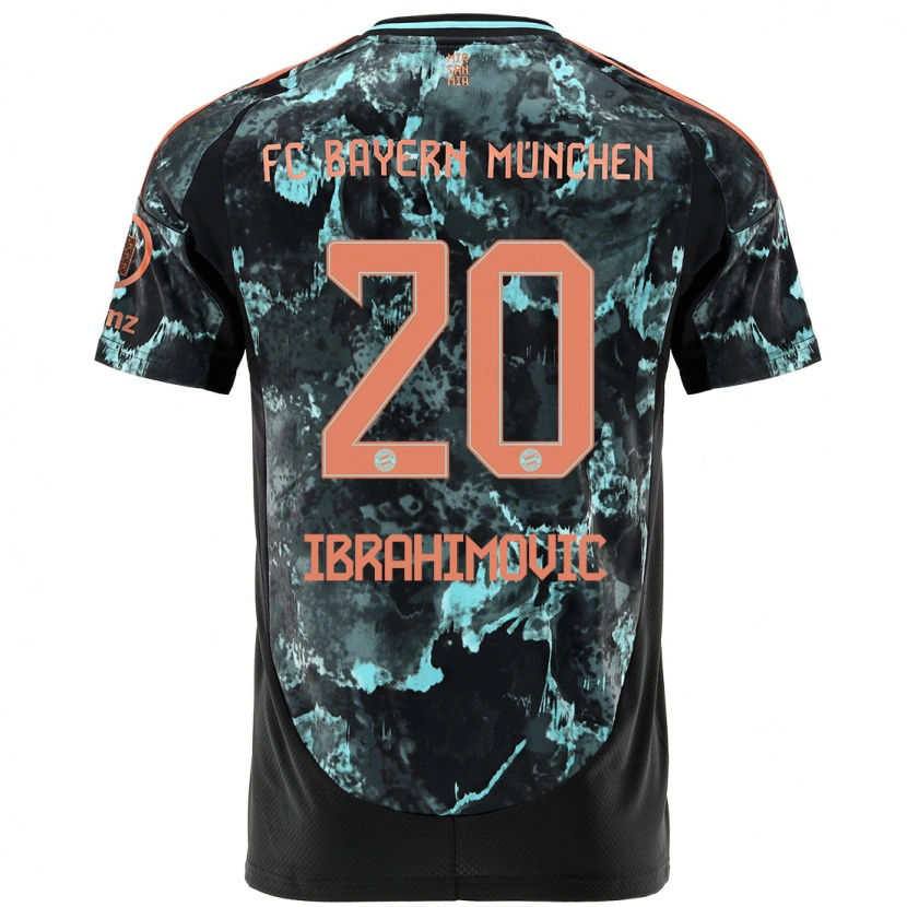 Danxenレディースアリヨン・イブラヒモヴィッチ#20黒アウェイシャツ2024/25ジャージーユニフォーム
