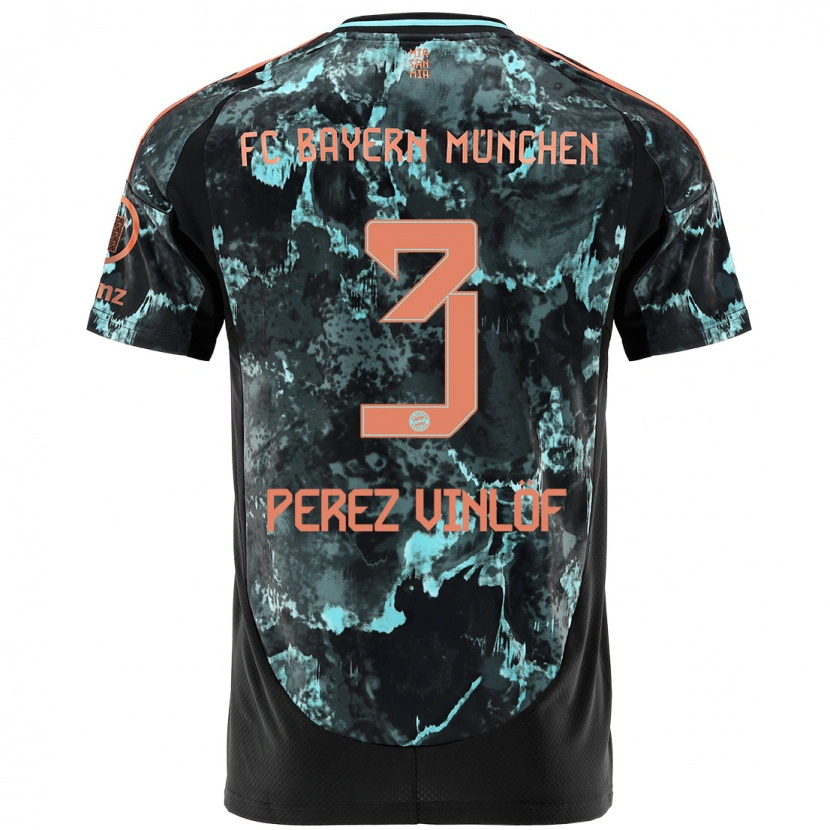 Danxenレディースマテオ・ペレス・ヴィンロフ#3黒アウェイシャツ2024/25ジャージーユニフォーム