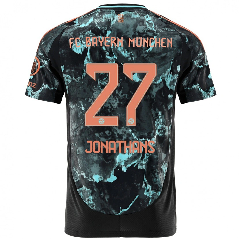 Danxenレディースデイビット・ジョナサンズ#27黒アウェイシャツ2024/25ジャージーユニフォーム