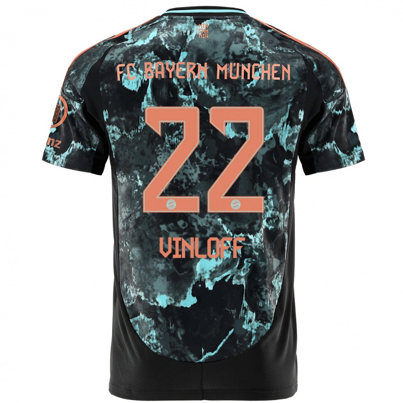 Danxenレディースマッテオ・ヴィンロフ#22黒アウェイシャツ2024/25ジャージーユニフォーム