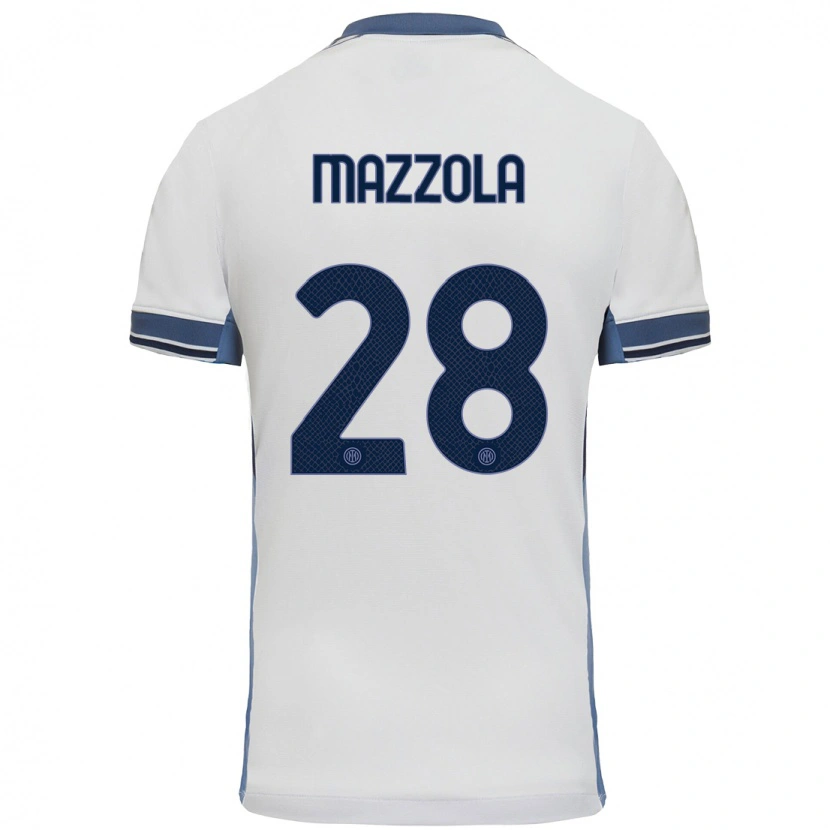 Danxenレディースジュゼッペ・マッツォーラ#28白 グレーアウェイシャツ2024/25ジャージーユニフォーム