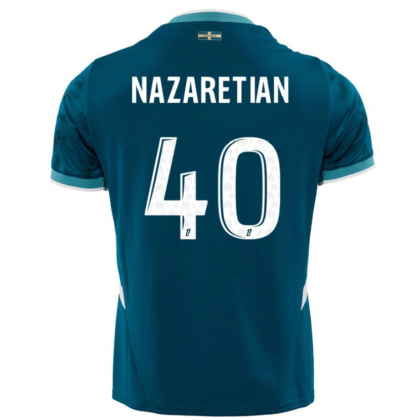 Danxenレディースマヌエル・ナザレティアン#40ターコイズブルーアウェイシャツ2024/25ジャージーユニフォーム