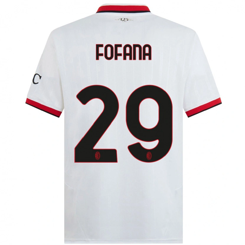 Danxenレディースユスフ・フォファナ#29白 黒 赤アウェイシャツ2024/25ジャージーユニフォーム