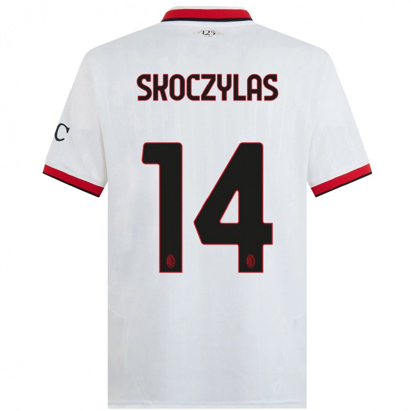 Danxenレディースマテウシュ・スコチラス#14白 黒 赤アウェイシャツ2024/25ジャージーユニフォーム