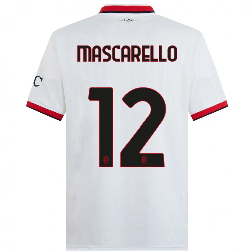 Danxenレディースマルタ・マスカレッロ#12白 黒 赤アウェイシャツ2024/25ジャージーユニフォーム