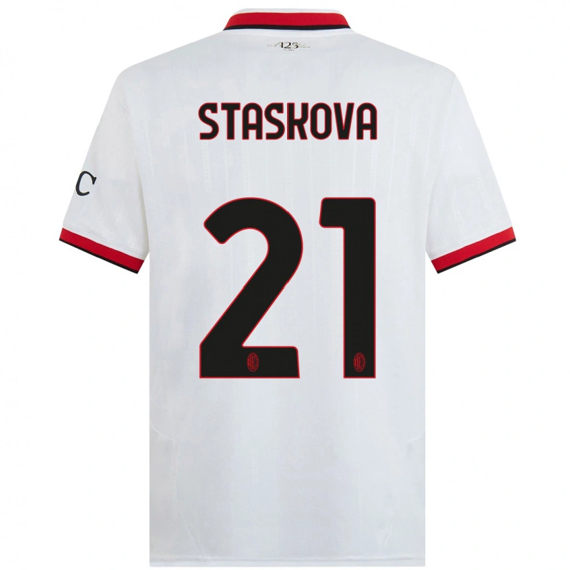 DanxenレディースAndrea Stašková#21白 黒 赤アウェイシャツ2024/25ジャージーユニフォーム