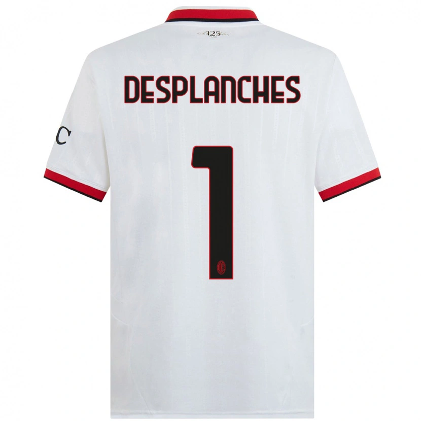 Danxenレディースセバスティアーノ・デプランシュ#1白 黒 赤アウェイシャツ2024/25ジャージーユニフォーム