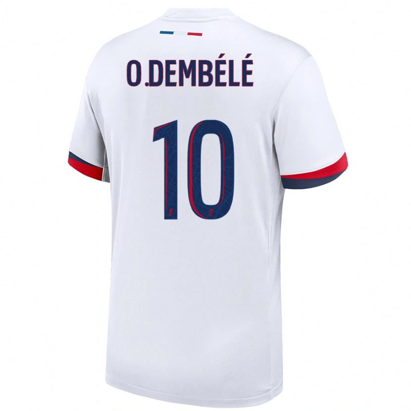 Danxenレディースウスマヌ・デンベレ#10白 青 赤アウェイシャツ2024/25ジャージーユニフォーム