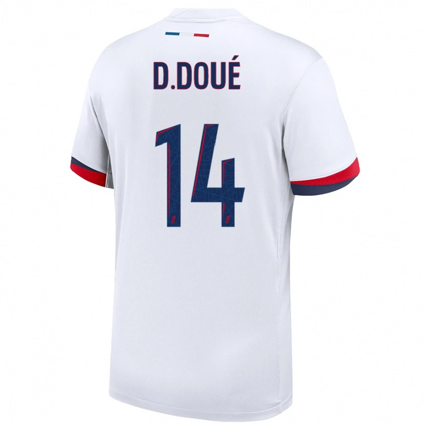 Danxenレディースデジレ・ドゥエ#14白 青 赤アウェイシャツ2024/25ジャージーユニフォーム