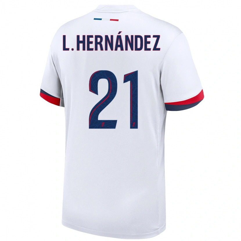 Danxenレディースリュカ・エルナンデス#21白 青 赤アウェイシャツ2024/25ジャージーユニフォーム