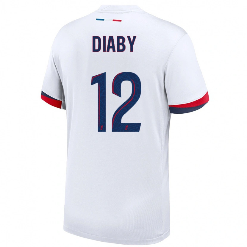 Danxenレディースイブラヒマ・ディアビー#12白 青 赤アウェイシャツ2024/25ジャージーユニフォーム
