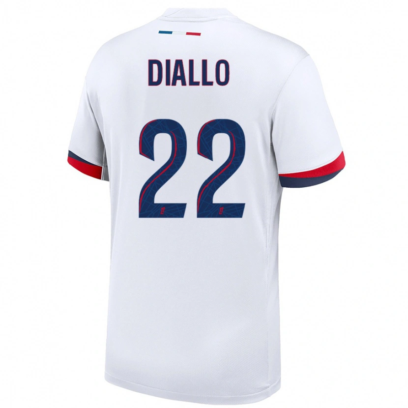 Danxenレディースアブドゥ・ディアロ#22白 青 赤アウェイシャツ2024/25ジャージーユニフォーム