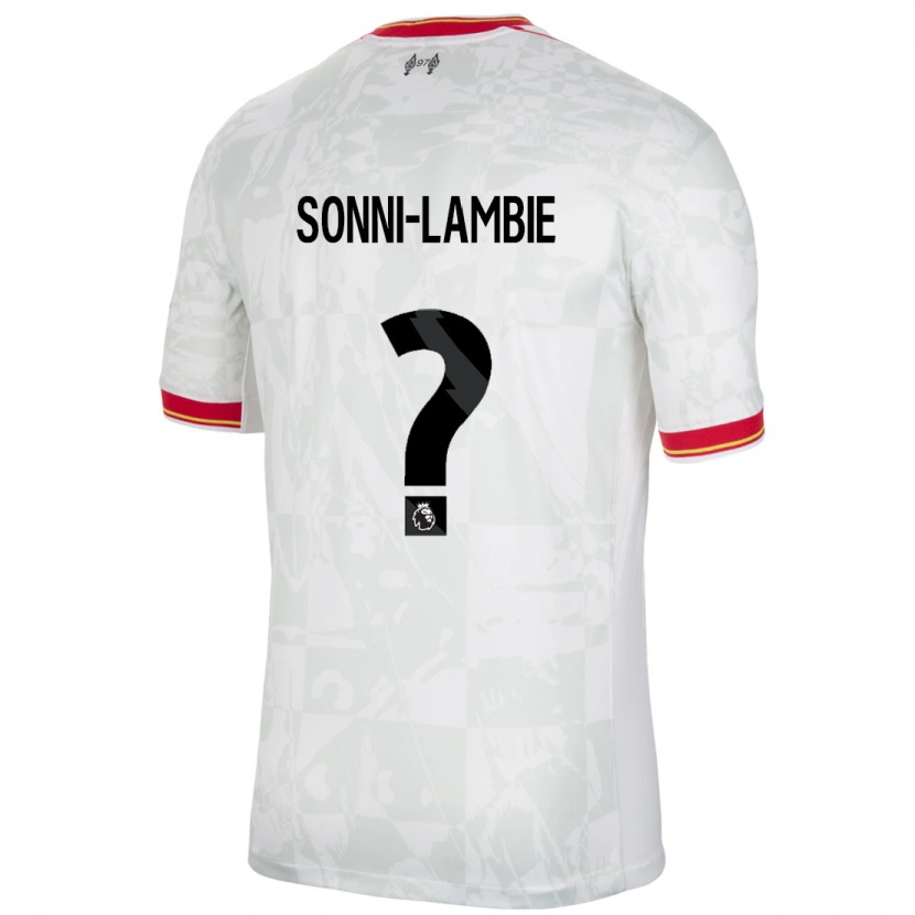 DanxenレディースJoshua Sonni-Lambie#0ホワイト レッド ブラックサードユニフォームシャツ2024/25ジャージーユニフォーム