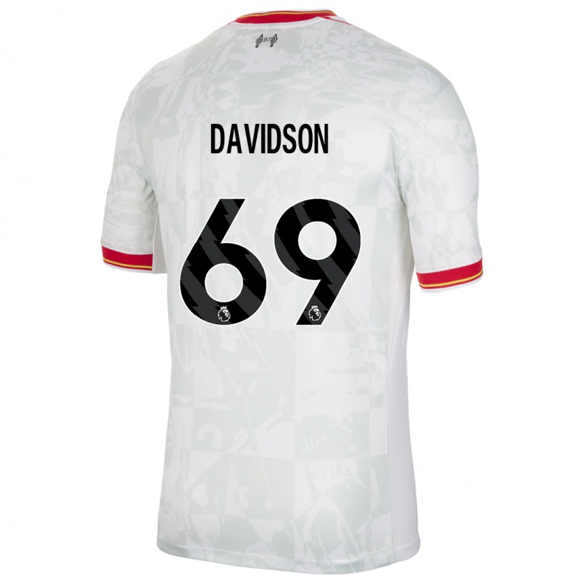 Danxenレディースジョシュ・デイビッドソン#69ホワイト レッド ブラックサードユニフォームシャツ2024/25ジャージーユニフォーム