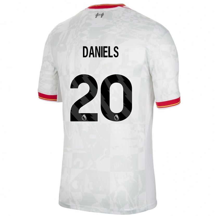 Danxenレディースヤナ・ダニエルズ#20ホワイト レッド ブラックサードユニフォームシャツ2024/25ジャージーユニフォーム