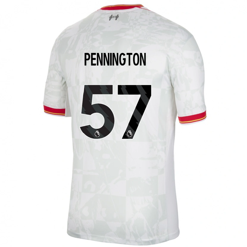 Danxenレディースコーディーペニントン#57ホワイト レッド ブラックサードユニフォームシャツ2024/25ジャージーユニフォーム