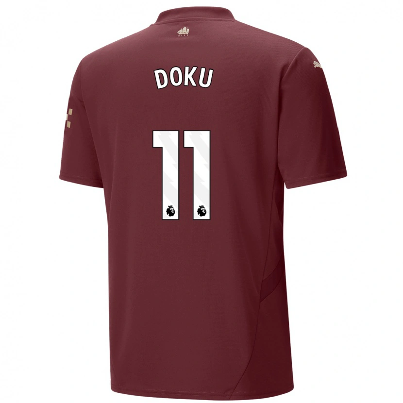 Danxenレディースジェレミー・ドク#11マルーンサードユニフォームシャツ2024/25ジャージーユニフォーム
