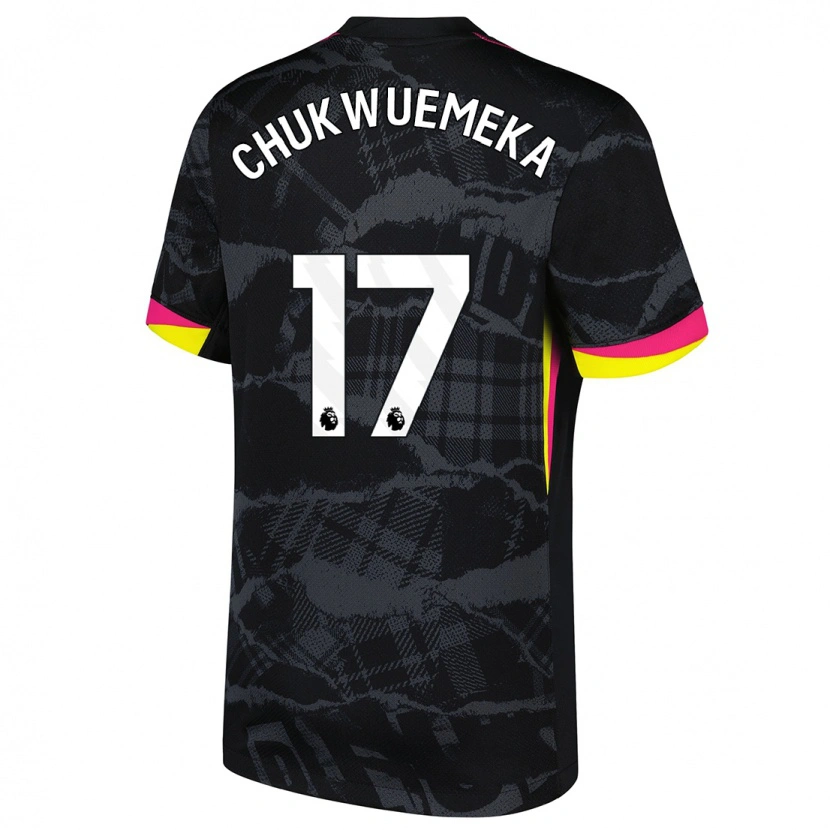 Danxenレディースカーニー・チュクエメカ#17ブラック ピンクサードユニフォームシャツ2024/25ジャージーユニフォーム