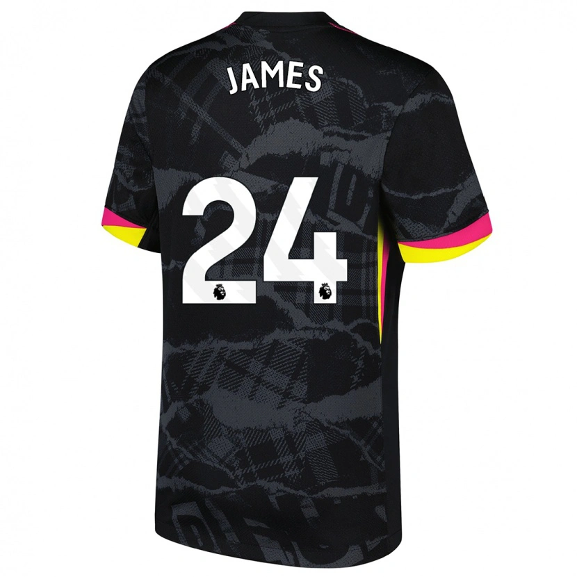 Danxenレディースリース・ジェイムズ#24ブラック ピンクサードユニフォームシャツ2024/25ジャージーユニフォーム